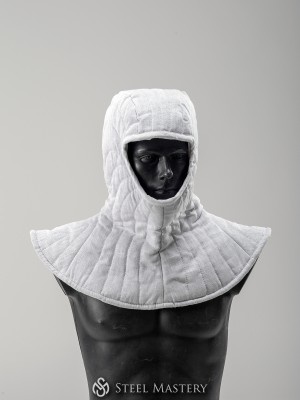 WHITE LINEN PADDED LINER WITH PELERINE IN STOCK