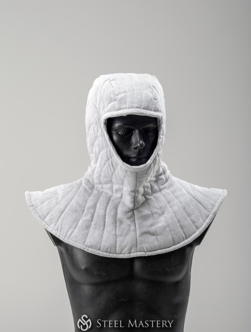 WHITE LINEN PADDED LINER WITH PELERINE IN STOCK Fertige Polsterrüstungen
