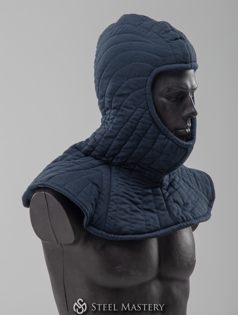 DARK BLUE COTTON PADDED LINER WITH PELERINE IN STOCK Ready padded armour