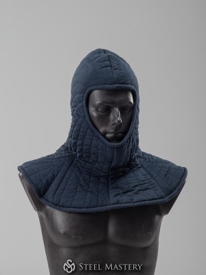 DARK BLUE COTTON PADDED LINER WITH PELERINE IN STOCK