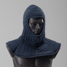 DARK BLUE COTTON PADDED LINER WITH PELERINE IN STOCK image-1