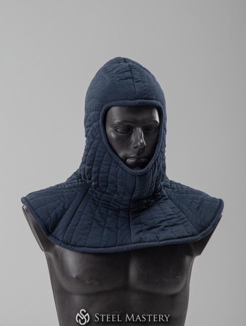 DARK BLUE COTTON PADDED LINER WITH PELERINE IN STOCK Armature imbottite pronte