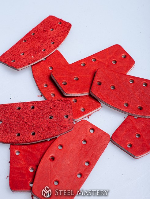 Leather lamellar plates set  D shape  