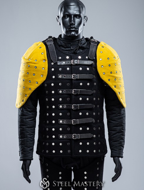 MUSTARD YELLOW COVERED SEGMENTED SPAULDERS XXL SIZE IN STOCK Pronte per essere spedite