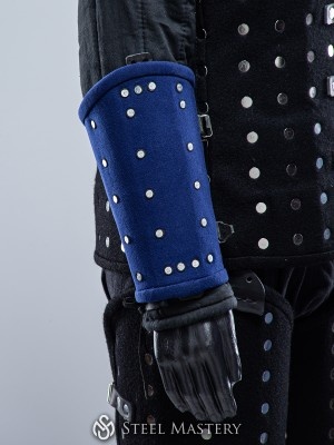 BLUE WOOLEN MEDIEVAL BRACERS S SIZE IN STOCK Prêt à expédier