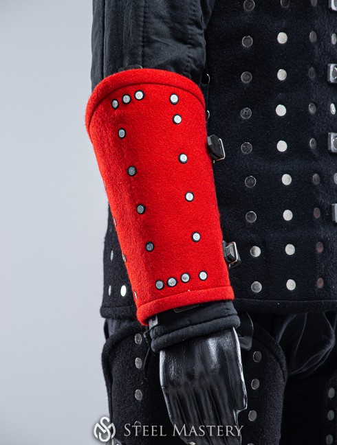RED WOOLEN MEDIEVAL BRACERS M SIZE IN STOCK Ready to ship