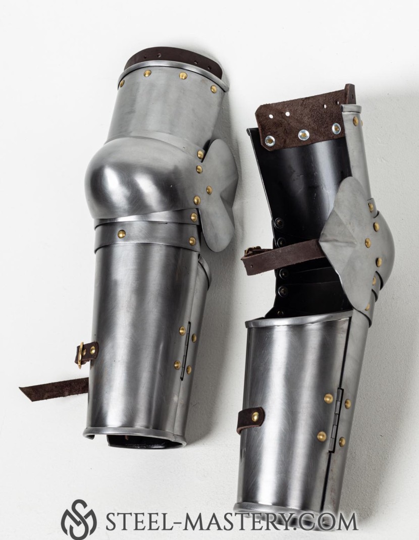 Knightly plate arms of the 14th century with Elbow Caps photo made by Steel-mastery.com