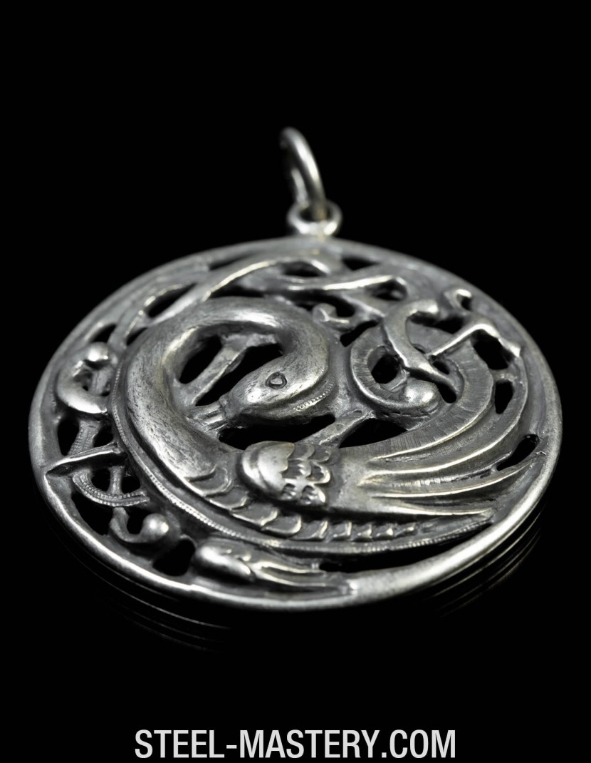 Stork newborn necklace photo made by Steel-mastery.com