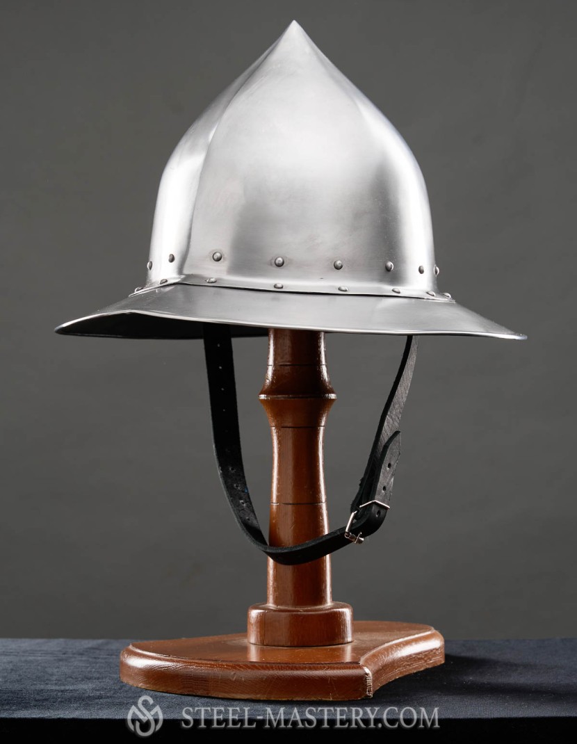  Kettle hat (Kettle helm)  with high top point photo made by Steel-mastery.com