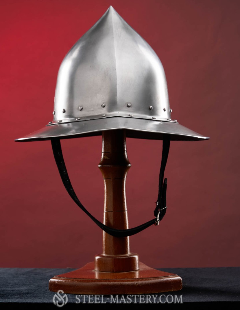  Kettle hat (Kettle helm)  with high top point photo made by Steel-mastery.com