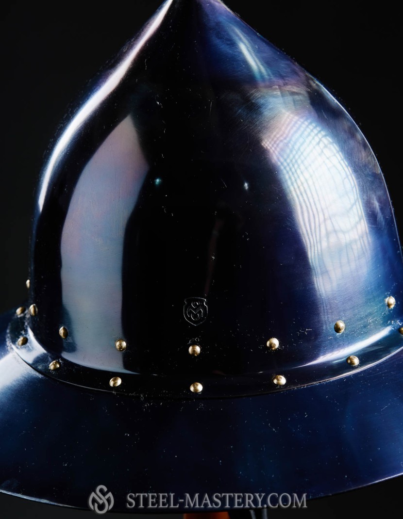  Kettle hat (Kettle helm)  with high top point photo made by Steel-mastery.com