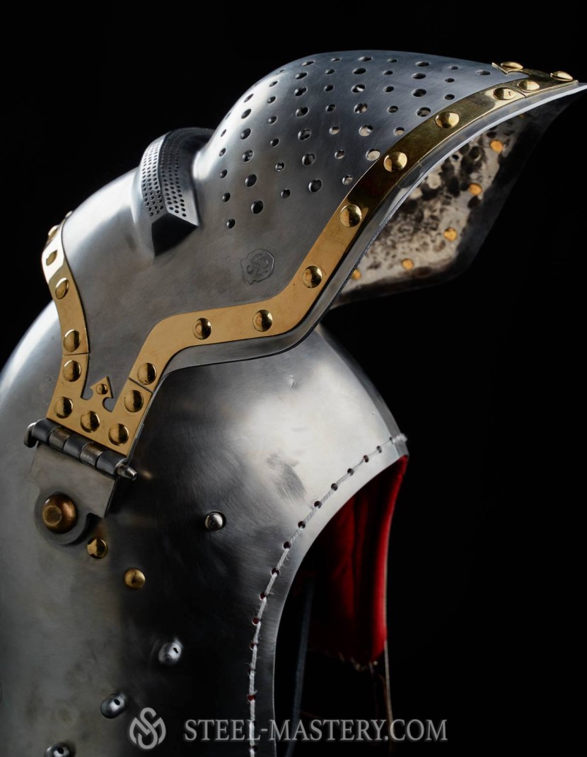 Bascinet 1350-1440 years with Single Ocular visor photo made by Steel-mastery.com