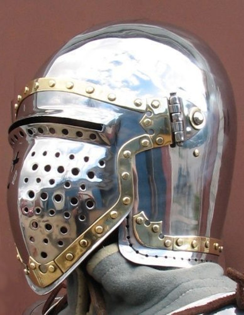 Bascinet 1350-1440 years with Single Ocular visor photo made by Steel-mastery.com