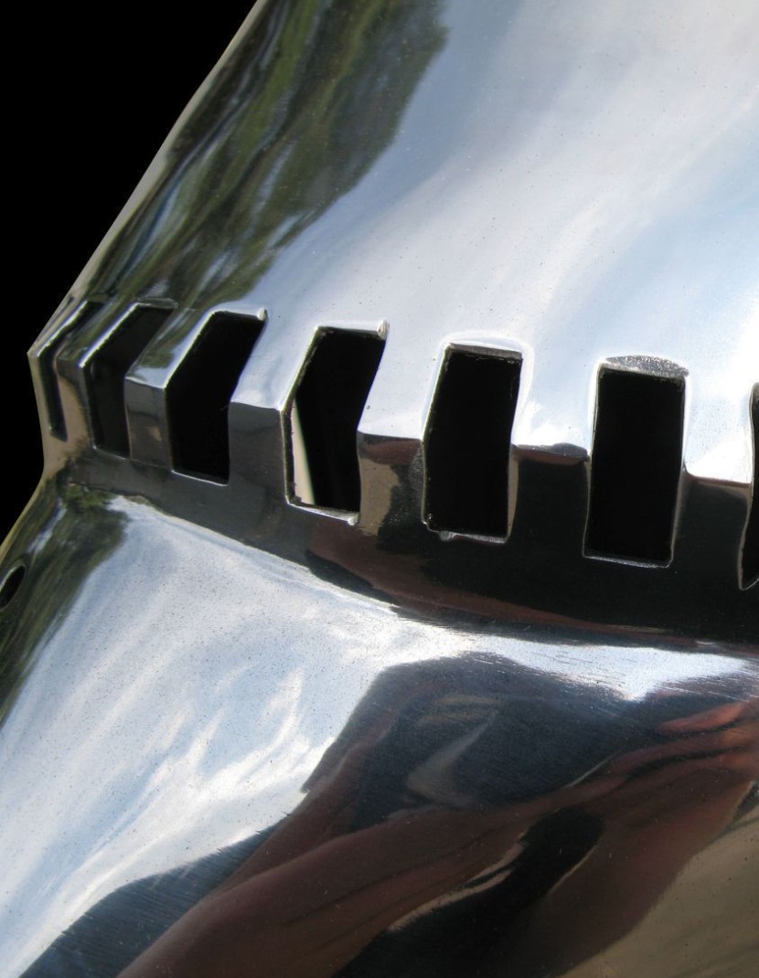 Bascinet hounskull with single ocular 1430 photo made by Steel-mastery.com