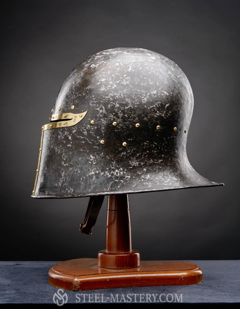 Barbute Helm with narrow T-opening - 1460 year photo made by Steel-mastery.com