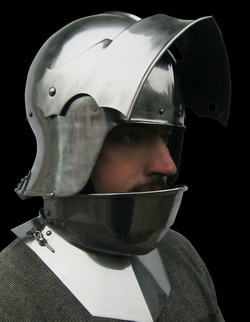 Visored french sallet with bevor - 15th century photo made by Steel-mastery.com