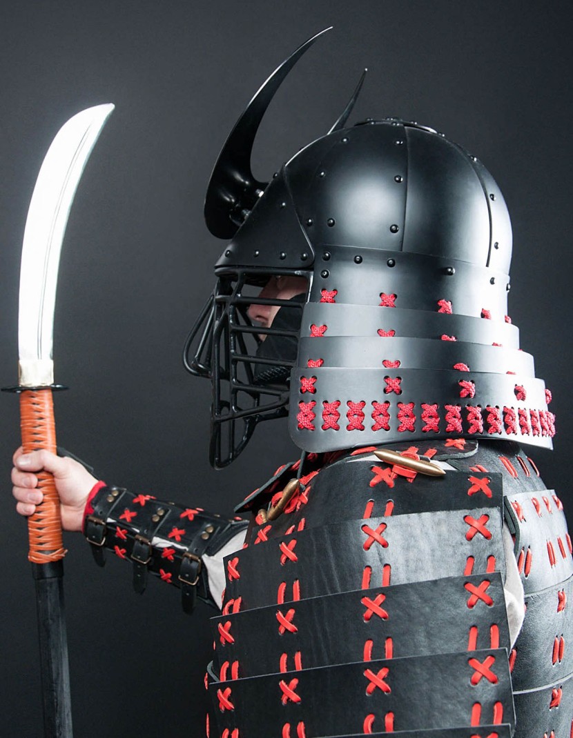 Japanese kabuto with bar grill photo made by Steel-mastery.com