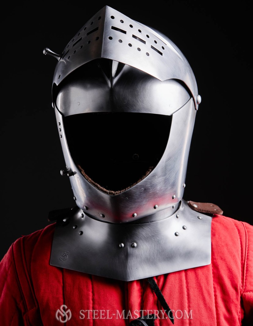 Armet closed helmet 16th century photo made by Steel-mastery.com