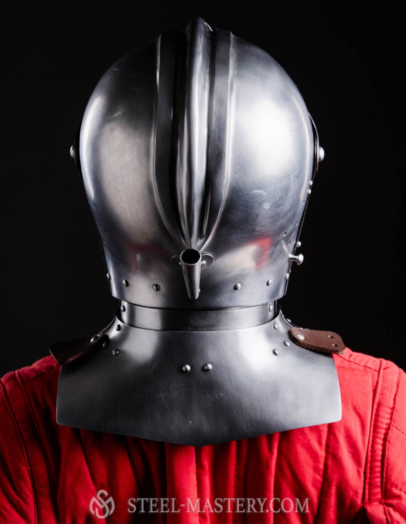 Armet closed helmet 16th century photo made by Steel-mastery.com