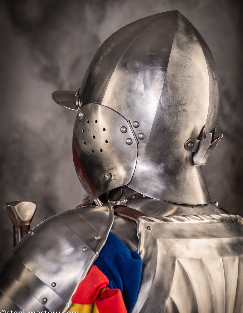 LANDSKNEHT BURGONET HELMET photo made by Steel-mastery.com