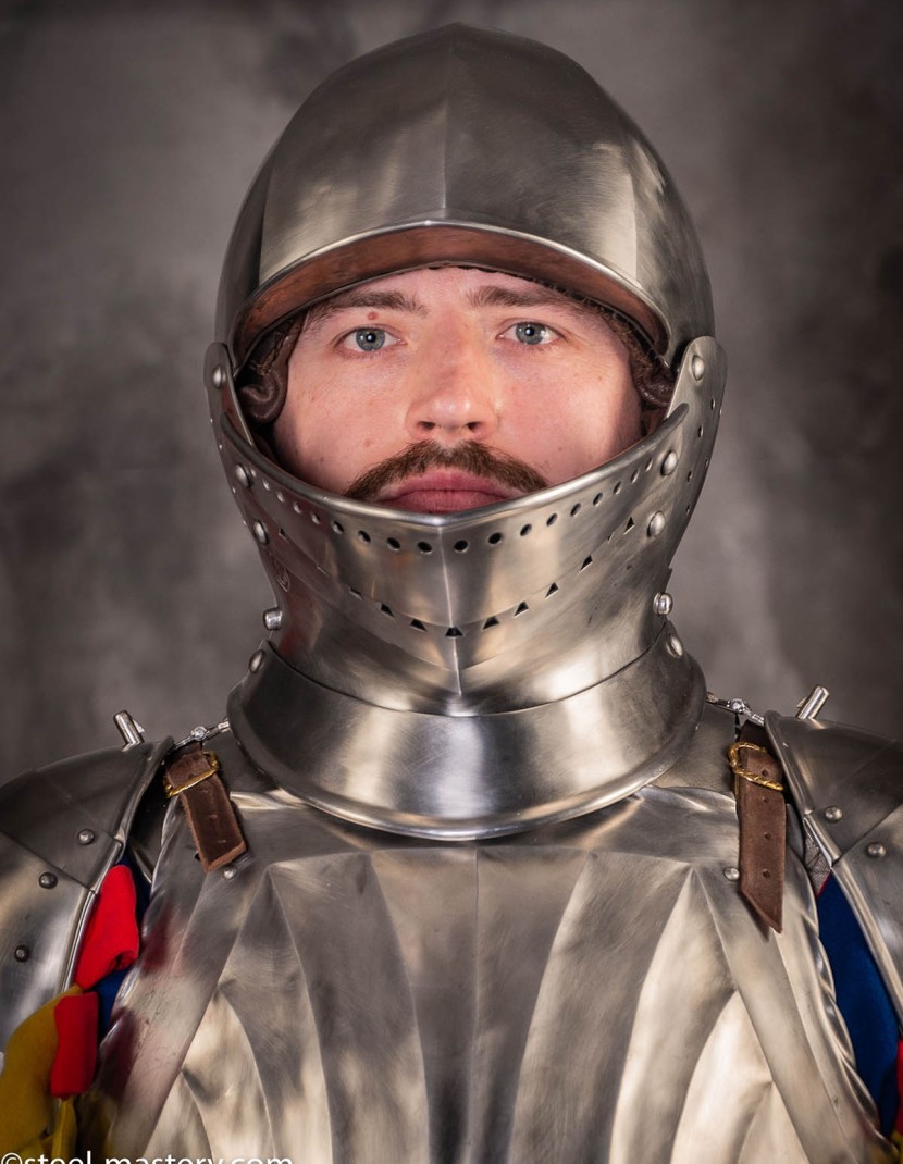 LANDSKNEHT BURGONET HELMET photo made by Steel-mastery.com