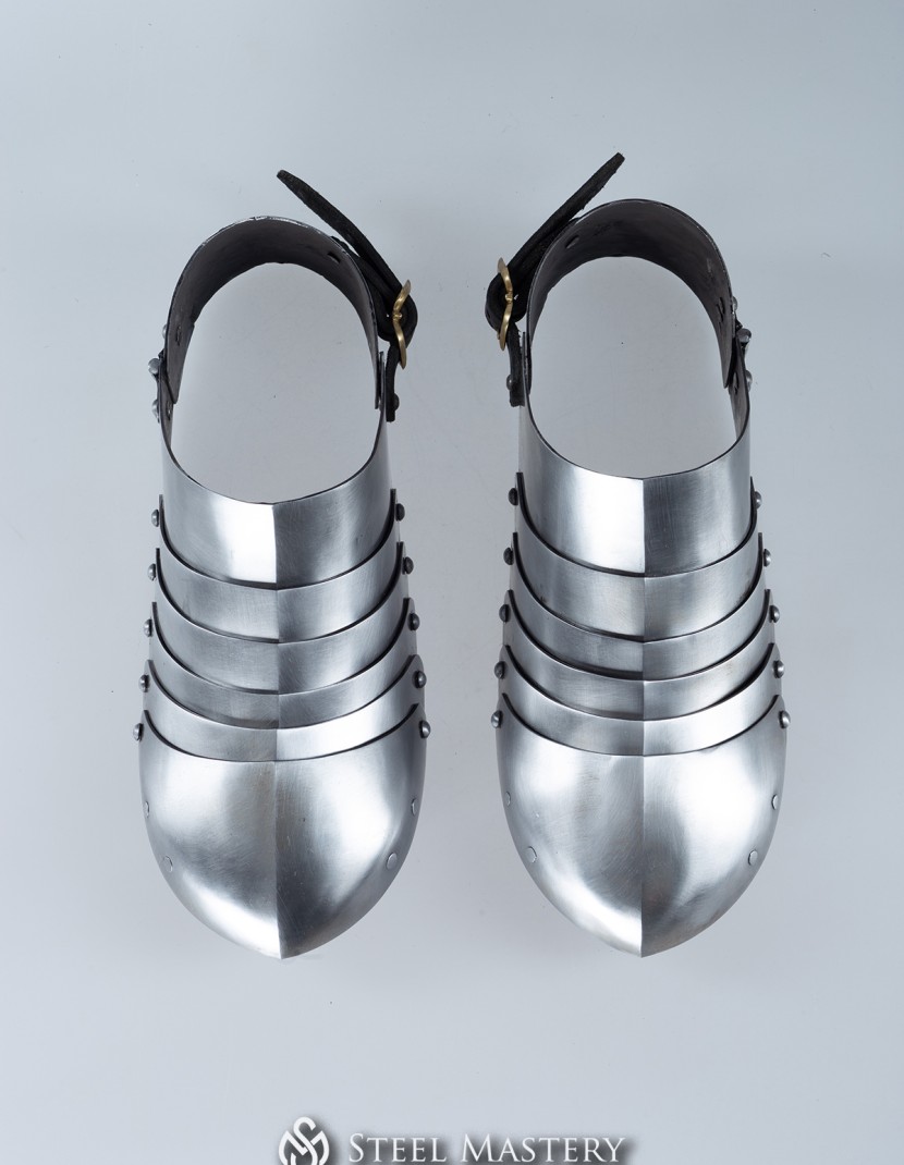 Milanese blunt toe sabatons, 1450-1485 years photo made by Steel-mastery.com