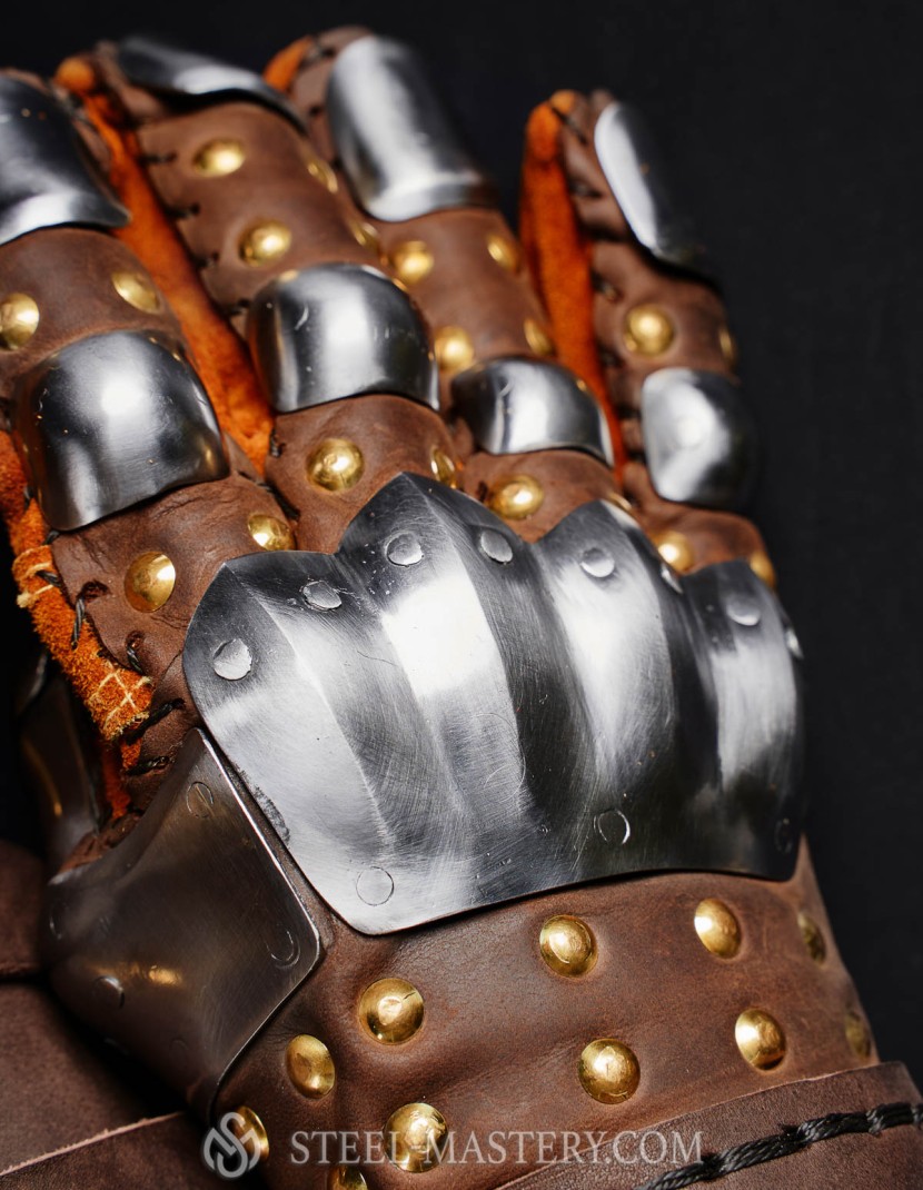 Visby brigandine gauntlets photo made by Steel-mastery.com