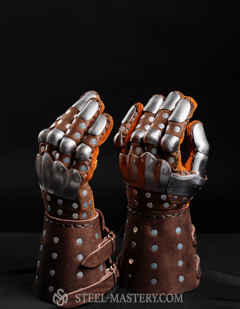 Visby brigandine gauntlets photo made by Steel-mastery.com