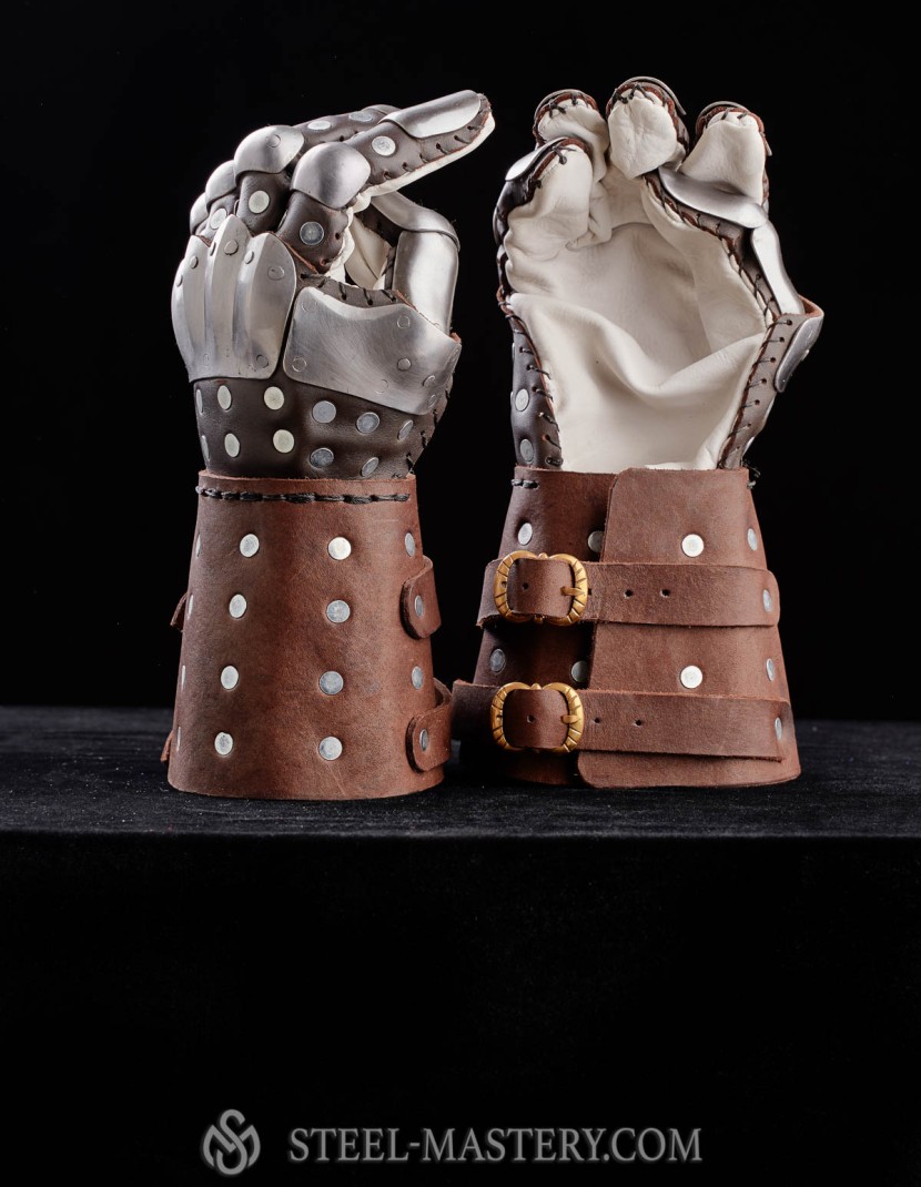 Visby brigandine gauntlets photo made by Steel-mastery.com
