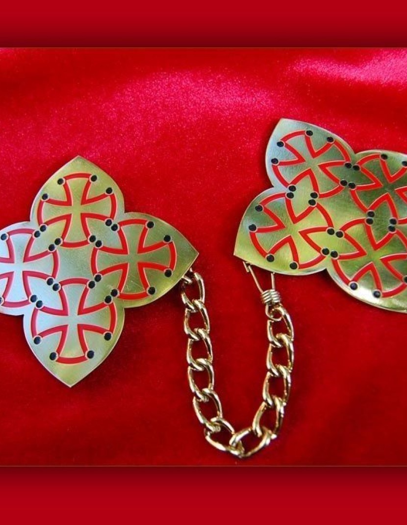 Brass fibula, decorated with enamel 2 photo made by Steel-mastery.com