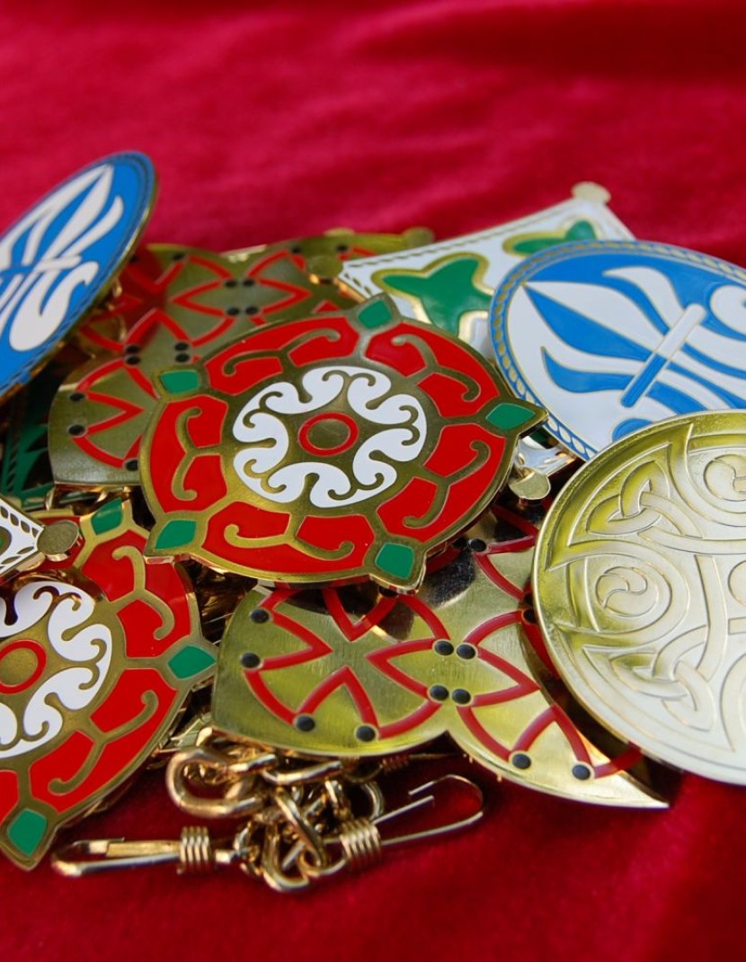 Brass fibula, decorated with enamel 2 photo made by Steel-mastery.com