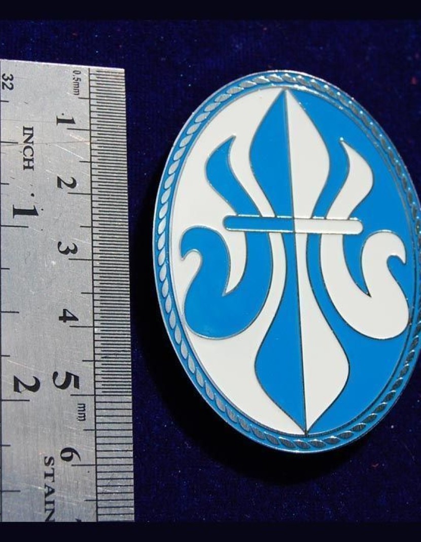 Brass fibula, decorated with enamel 3 photo made by Steel-mastery.com