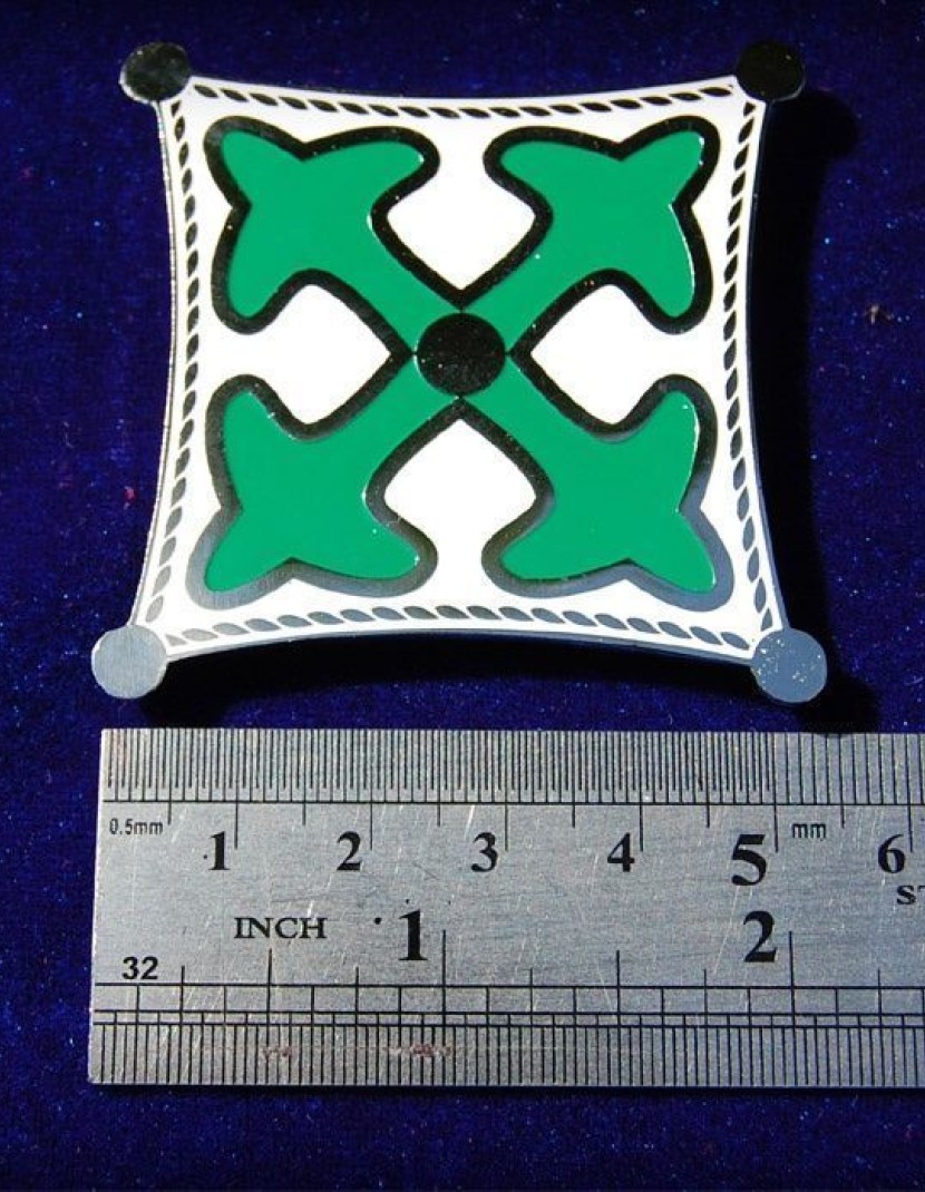 Brass fibula, decorated with enamel 4 photo made by Steel-mastery.com