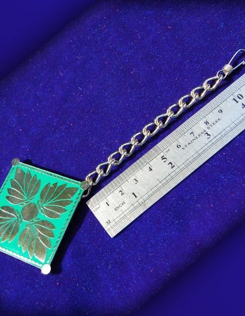 Brass fibula, decorated with enamel 5 photo made by Steel-mastery.com