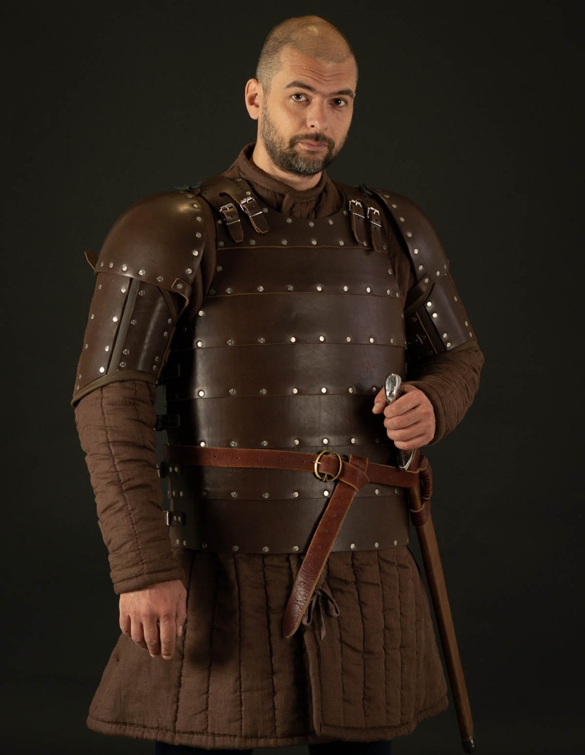 Leather brigantine kit in style of 14th century photo made by Steel-mastery.com