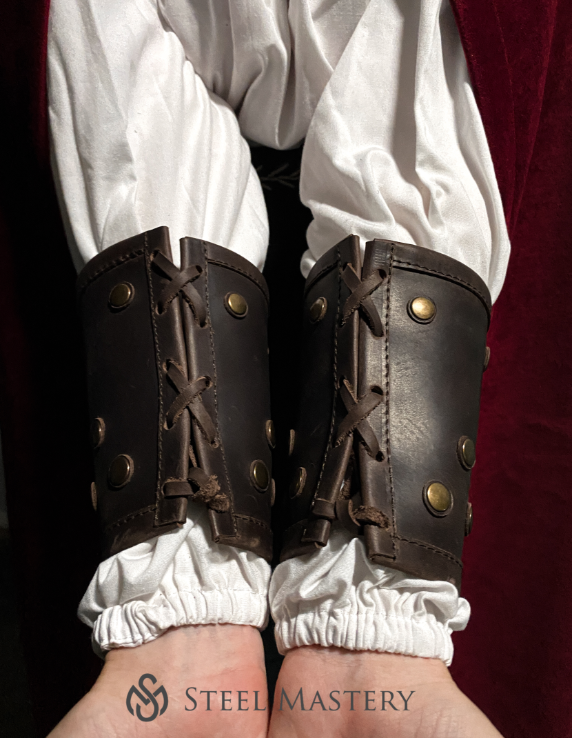 Mastercrafted Legendary Wolven Leather bracers in Witcher 3 style (Wolf School Gear) photo made by Steel-mastery.com