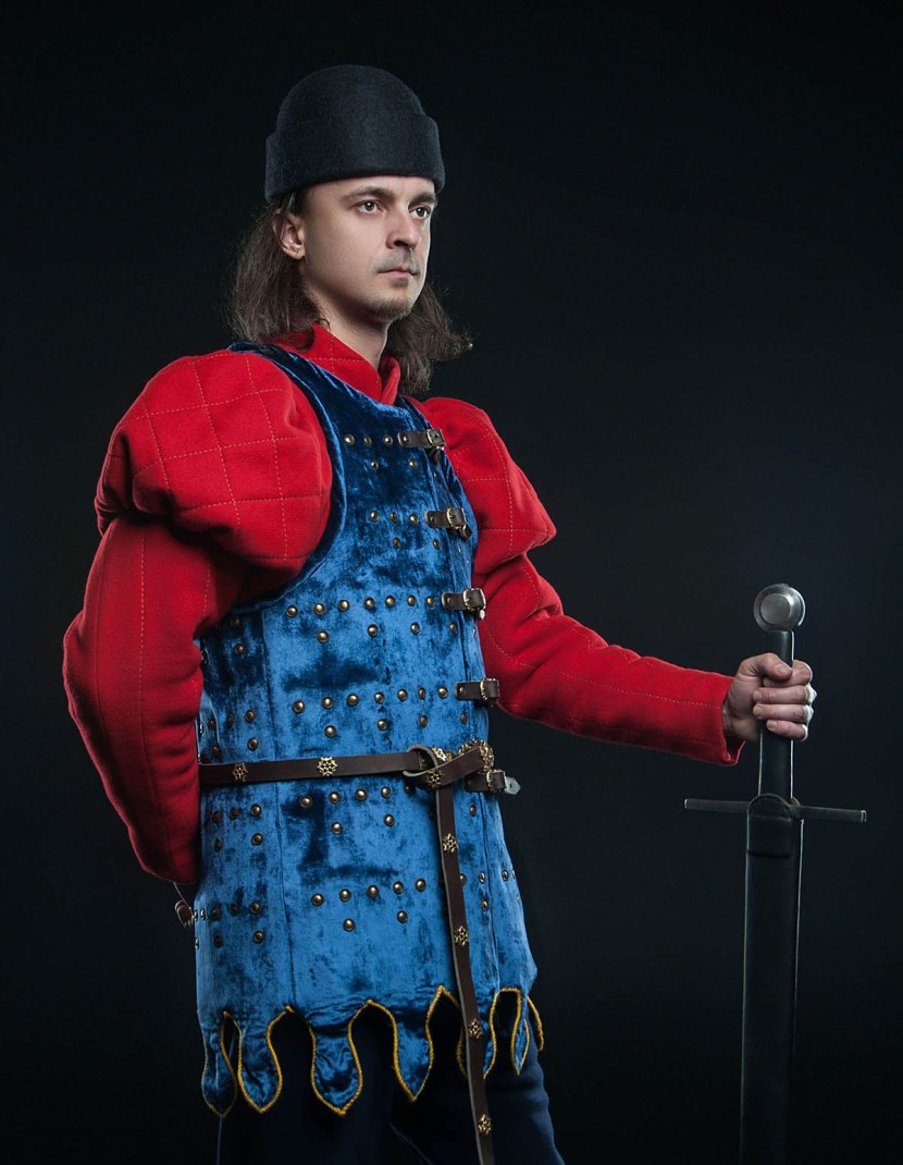 Middle Ages brigandine with fastenings in the front photo made by Steel-mastery.com