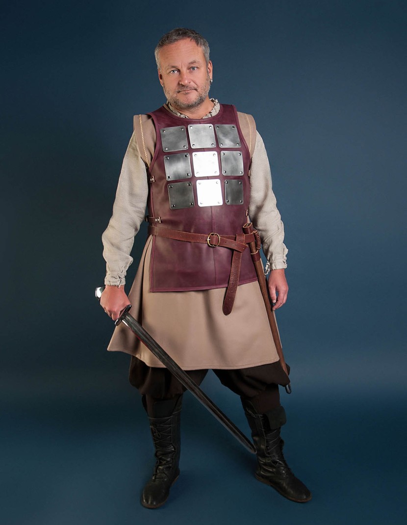 Coat of plates armor in LARP and fantasy style (3x3 plates) photo made by Steel-mastery.com