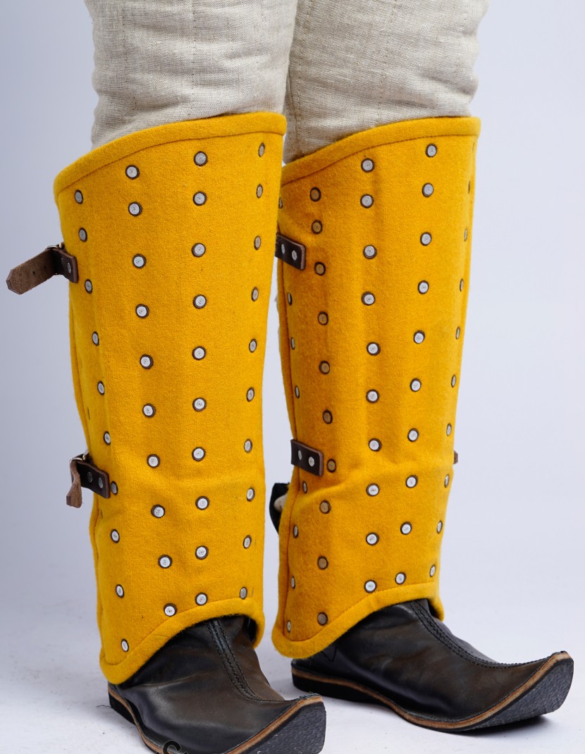 Brigandine greaves  photo made by Steel-mastery.com