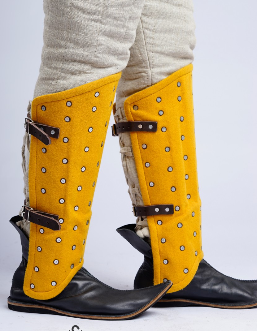 Brigandine greaves  photo made by Steel-mastery.com