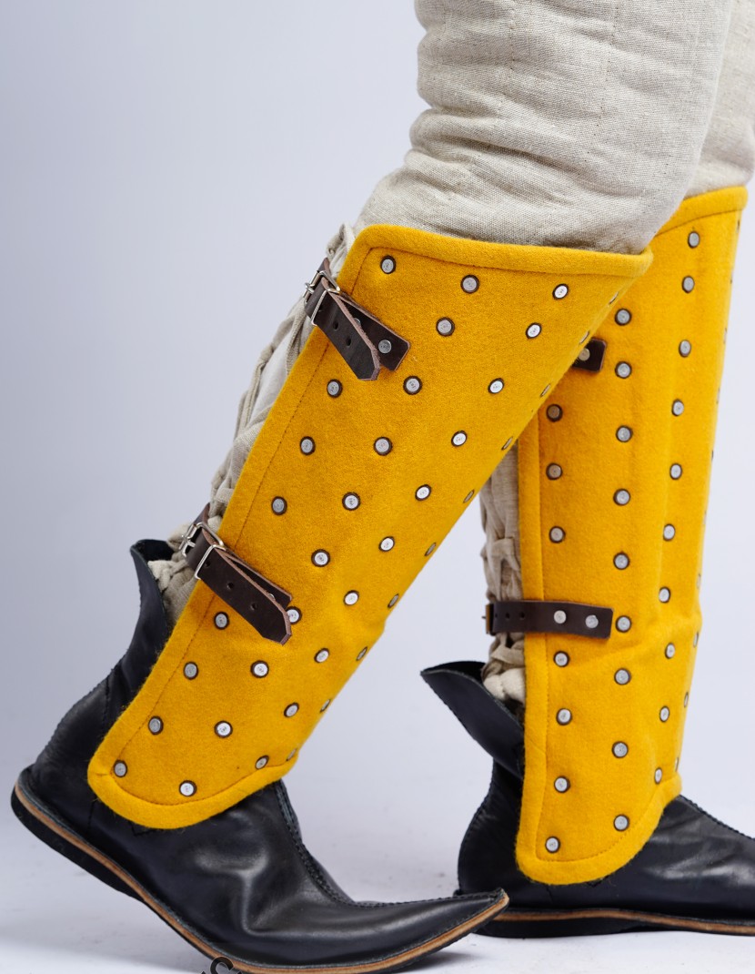 Brigandine greaves  photo made by Steel-mastery.com