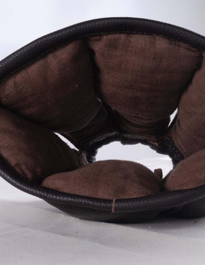 Leather liner for norman, spangen or conic helmet photo made by Steel-mastery.com