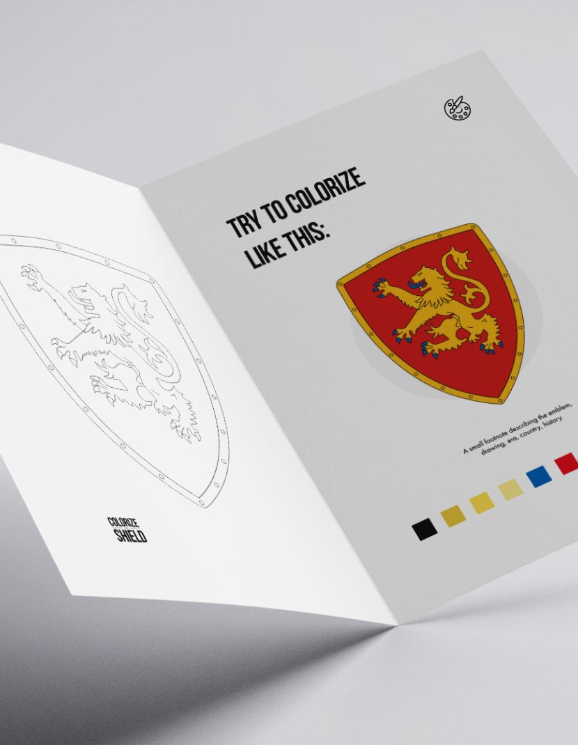 DIY Shield Coloring, Richard I the Lionheart Coat of arms, type 1 photo made by Steel-mastery.com