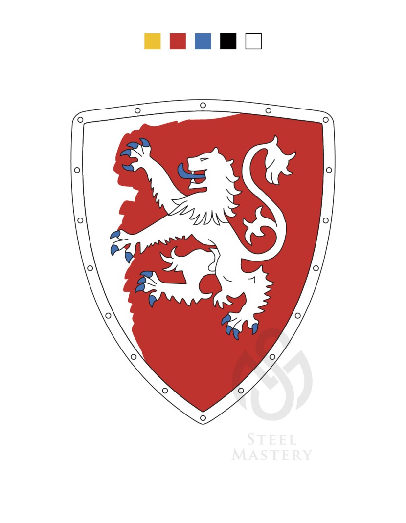 DIY Shield Coloring, Richard I the Lionheart Coat of arms, type 1 photo made by Steel-mastery.com