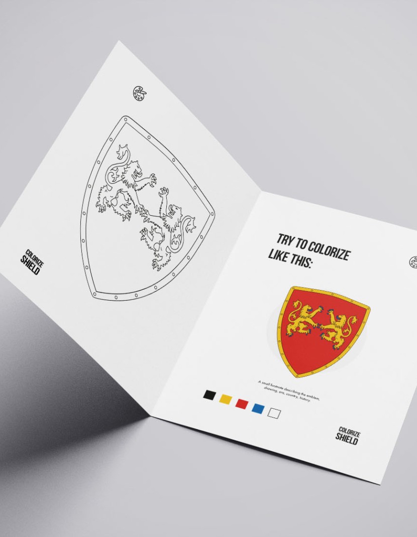 DIY Shield Coloring, Richard I the Lionheart Coat of arms, type 2 photo made by Steel-mastery.com