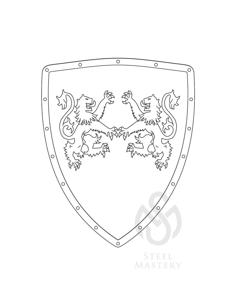 DIY Shield Coloring, Richard I the Lionheart Coat of arms, type 2 photo made by Steel-mastery.com