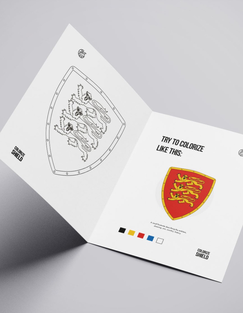 DIY Shield Coloring, Richard I the Lionheart Coat of arms, type 3 photo made by Steel-mastery.com