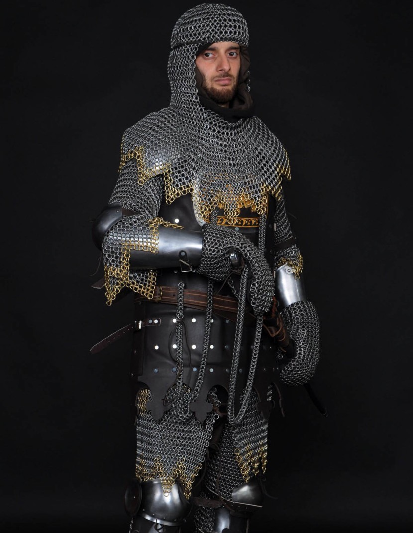 13 century European armour in colours of the English royal house photo made by Steel-mastery.com
