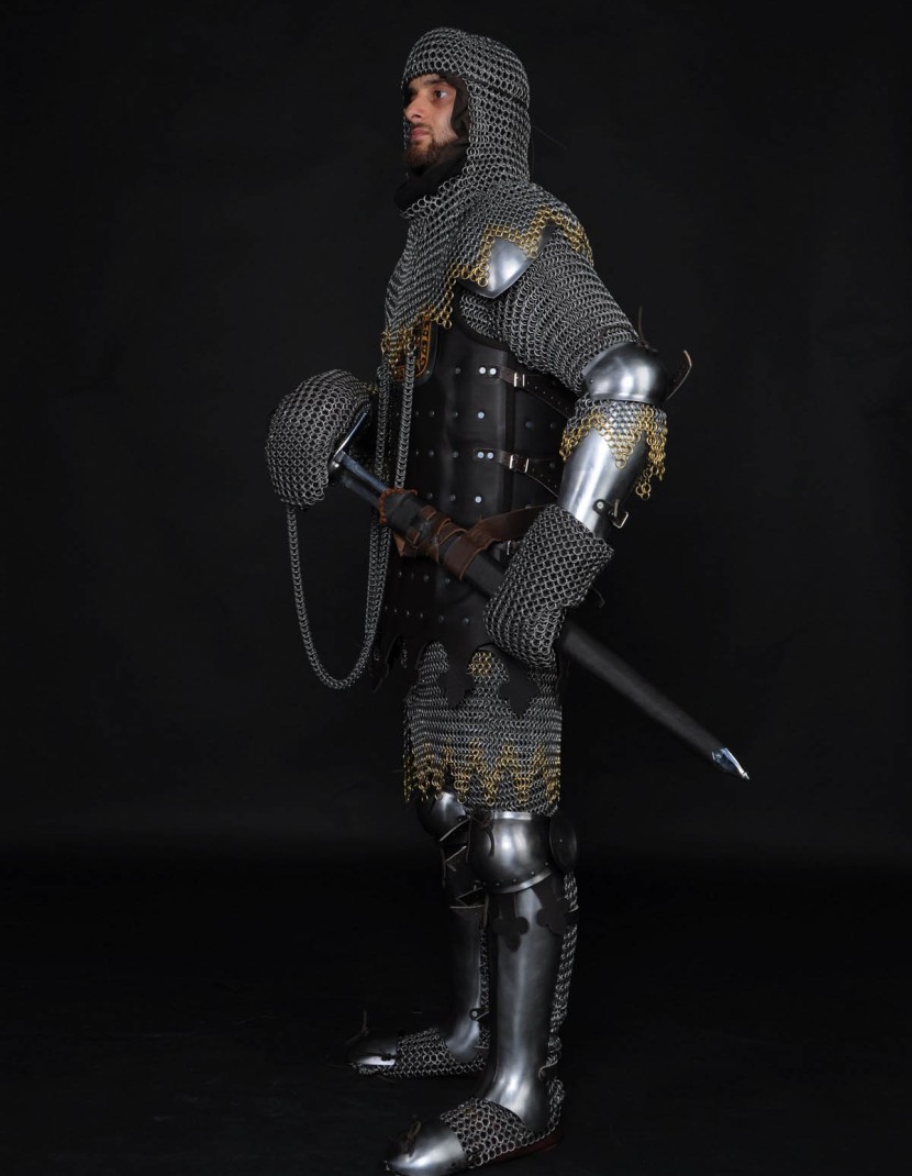 13 century European armour in colours of the English royal house photo made by Steel-mastery.com