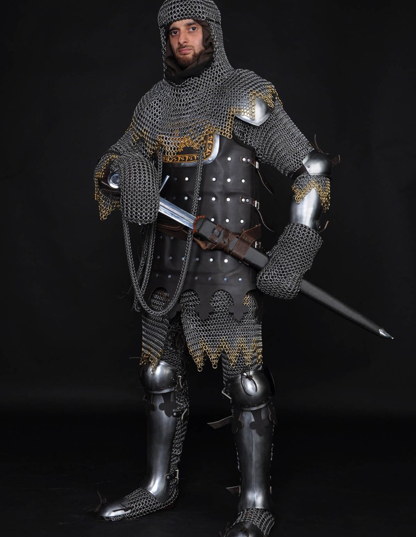 13 century European armour in colours of the English royal house photo made by Steel-mastery.com